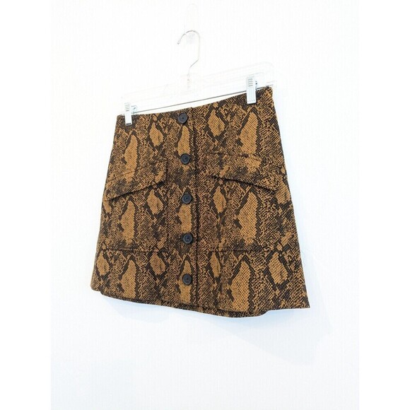 Joie Mini Skirt Womens Size 2 Brown Snake Print - Picture 3 of 12